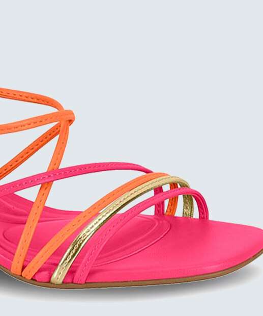 Sandália Salto Grosso Feminina Amarração Beira Rio