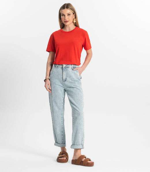 Blusa Básica Feminina Meia Malha Rovitex Laranja