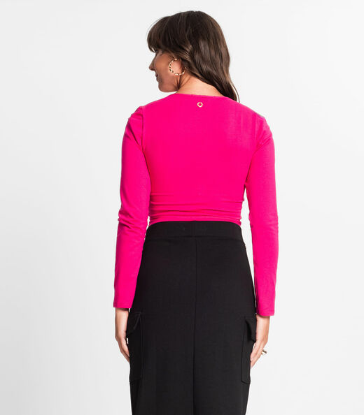 Blusa Manga Longa Feminina Em Cotton Leve Endless Rosa