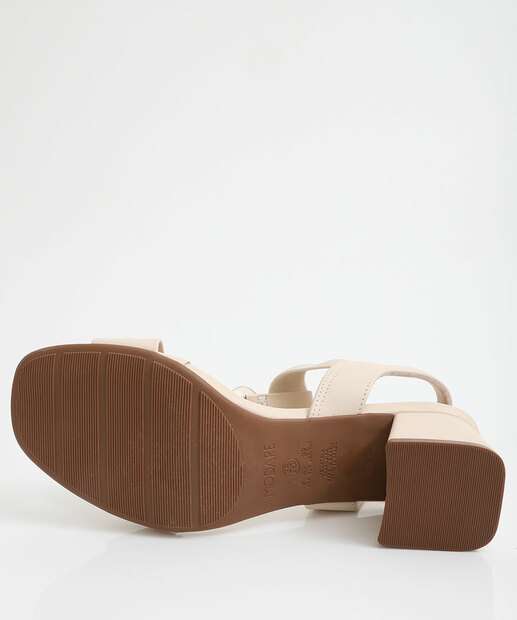 Sandália Feminina Salto Grosso Modare Bege