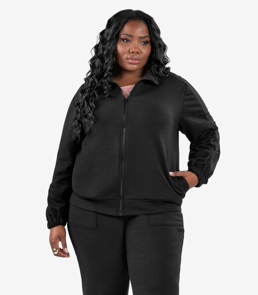 Jaqueta Feminina Plus Size Secret Glam Preto