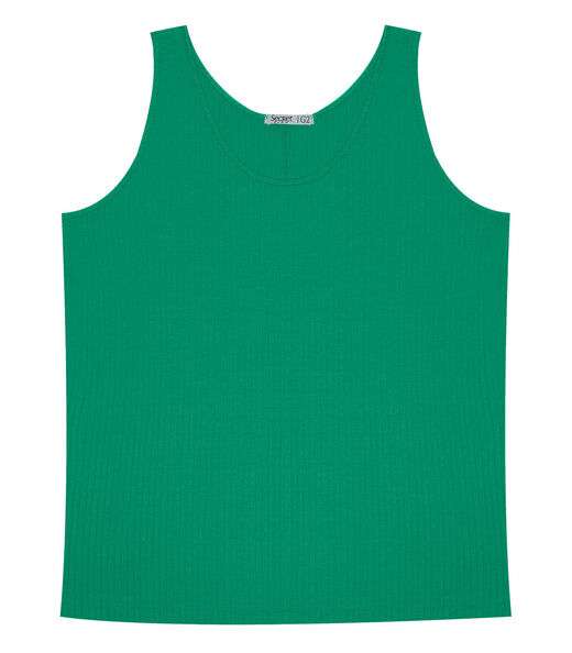 Regata Plus Size Em Ribana Canelada Secret Glam Verde