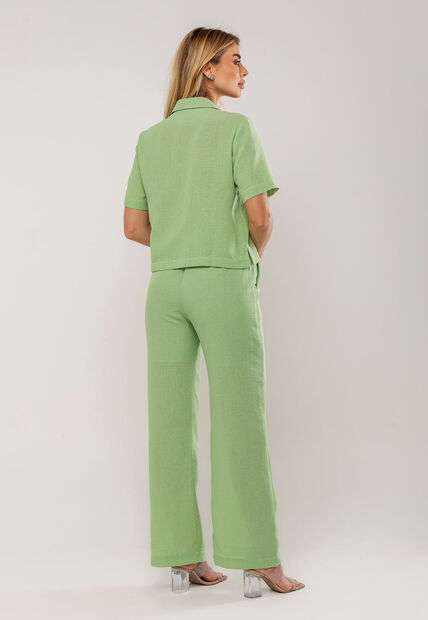 Conjunto Camisa Manga Curta e Calça Pantalona Verde Salvatore