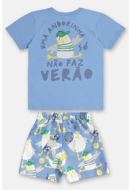 Conjunto Menino Camiseta e Short Três e Já
