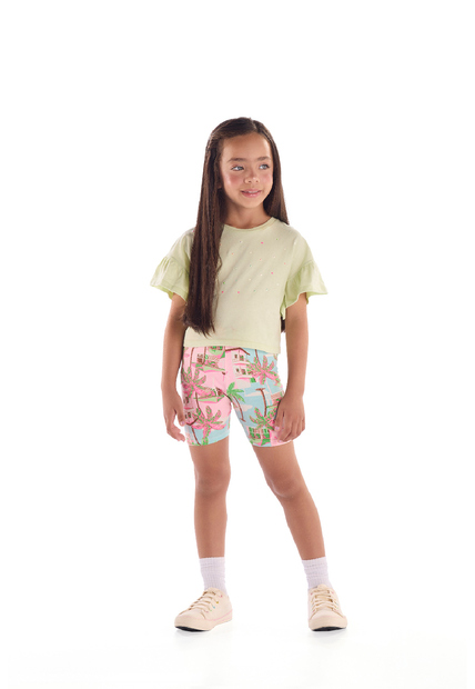 Blusa Infantil Manga Franzida Strass Quimby