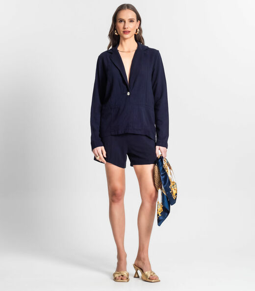 Blazer De Linho Strong Feminino Endless Azul