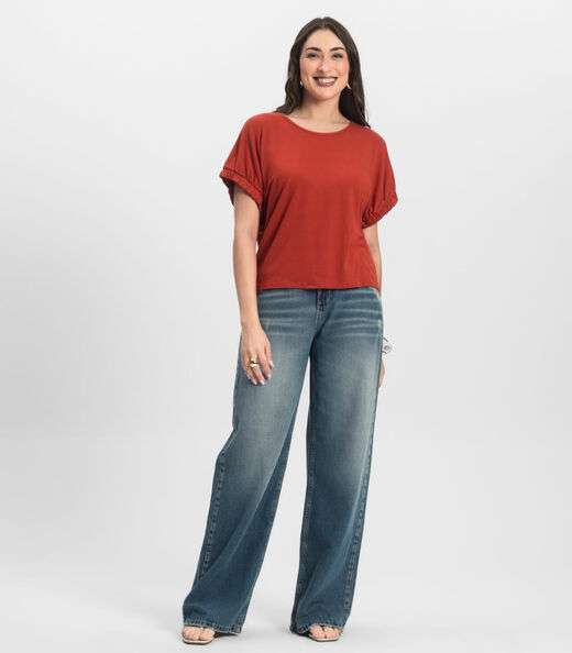 Blusa Feminina Viscose Infinita Cor Laranja