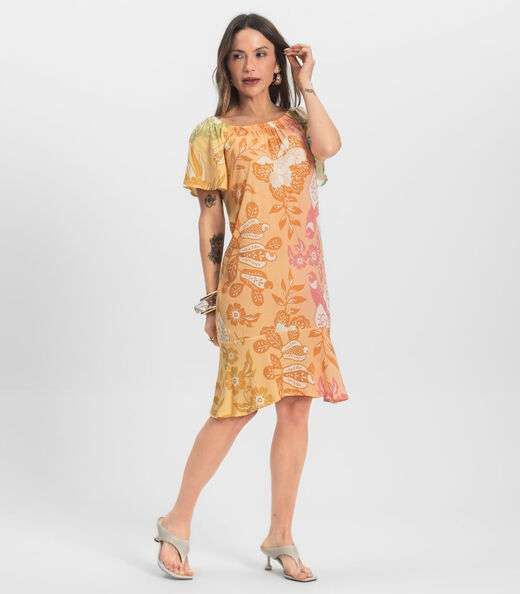 Vestido Ciganinha Infinita Cor Laranja