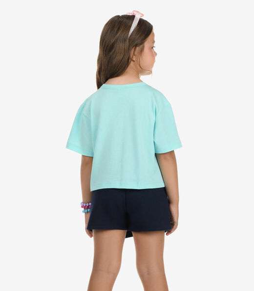 Conjunto Blusa com Shorts Menina Rovi Kids Azul