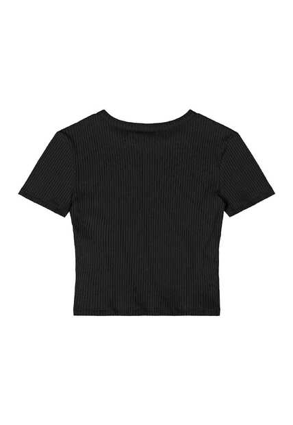 Blusa Juvenil em Ribana Canelada Gloss