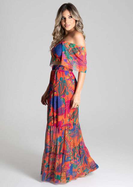 Saia Sawary Longa Estampada - 278736