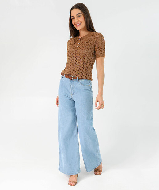 Image_Calça Feminina Wide Leg Petit Jeans Marisa Azul