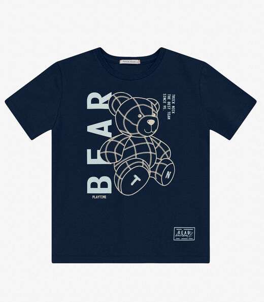 Image_Camiseta Masculina em Cotton Leve Trick Nick Azul Marinho