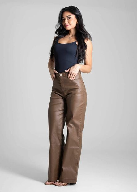 Calça Resinada Sawary Wide Leg -282514