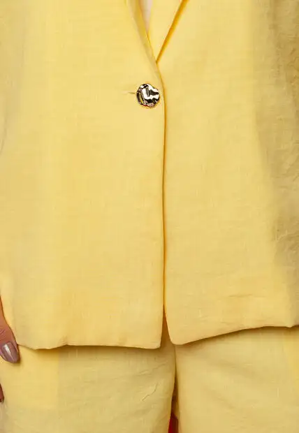 Conjunto Blazer Com Bermuda Amarelo Salvatore
