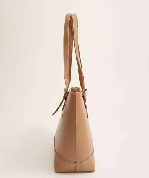 Bolsa De Ombro Tote Feminina Marisa Bege