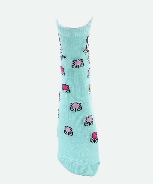 Kit 2 Meias Soquete Feminina Hello Kitty Lilás