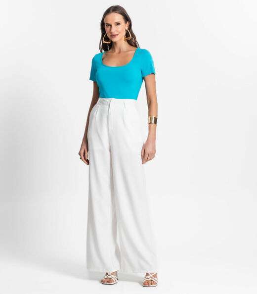 Blusa De Viscotorcion Decote Feminino Endless Azul