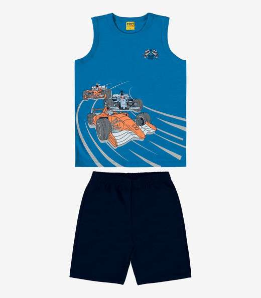 Conjunto Infantil Regata Com Bermuda Rovi Kids Azul