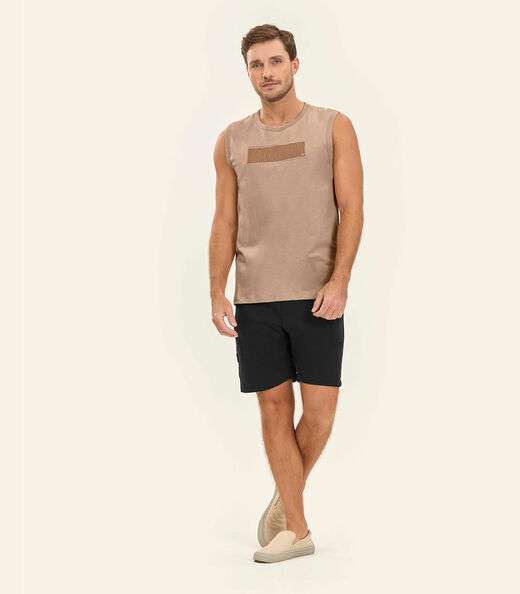 Regata Meia Malha Masculina Diametro Marrom