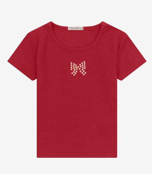 Blusa feminina infantil em Ribana 2x1 Trick Nick Vermelho