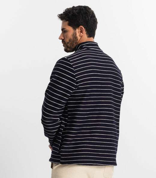 Blusão Masculino Moletinho Listrado Diametro Azul