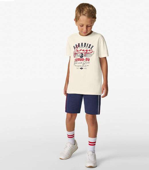 Camiseta Menino em Meia Malha Trick Nick Off White