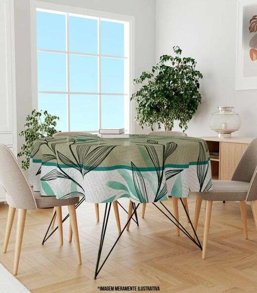 Toalha De Mesa Redonda  Wevans Verde