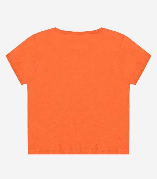 Blusa Feminina Manga Curta Estampada Select Laranja