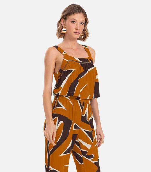 Image_Blusa De Alça Feminina Estampada Endless Marrom