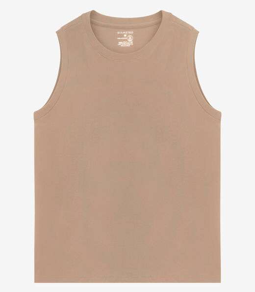 Regata Masculina Básica Meia Malha Diametro Marrom