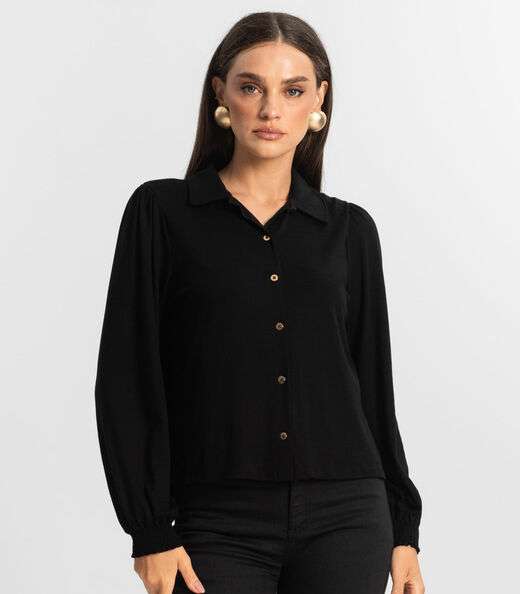 Camisa Feminina Manga Longa Endless Preto