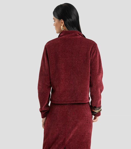 Jaqueta Feminina em Tricot Glow Shine Dianna Vermelho