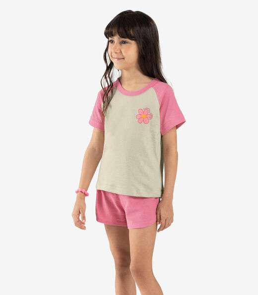 Image_Conjunto Infantil Blusa Com Shorts Rovi Kids Rosa