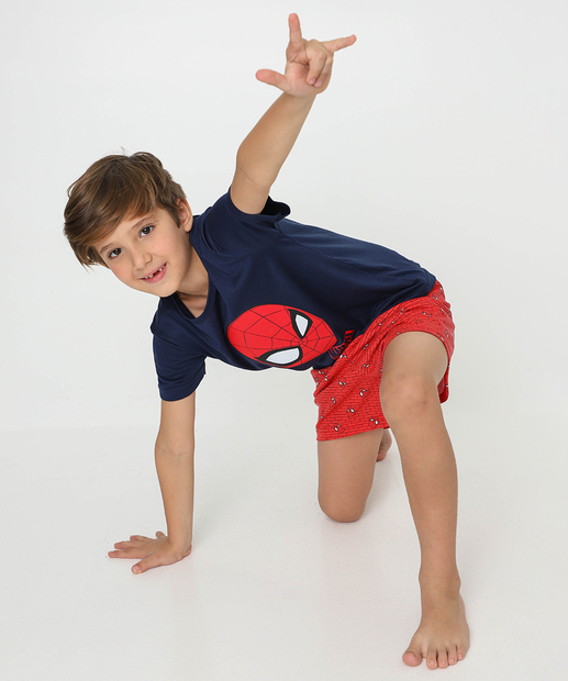 Pijama Infantil Homem Aranha Marvel Tam 4 a 12 Azul