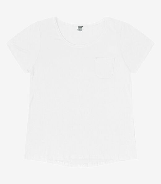 Blusa Feminina Viscotorcion Com Bolso Rovitex Branco