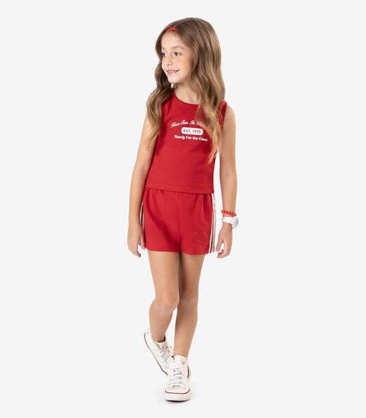 Conjunto Regata com Shorts Ribana 2x1 Rovi Kids Vermelho