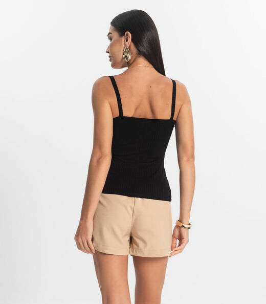 Blusa Básica de Alça Feminina Rovitex Preto