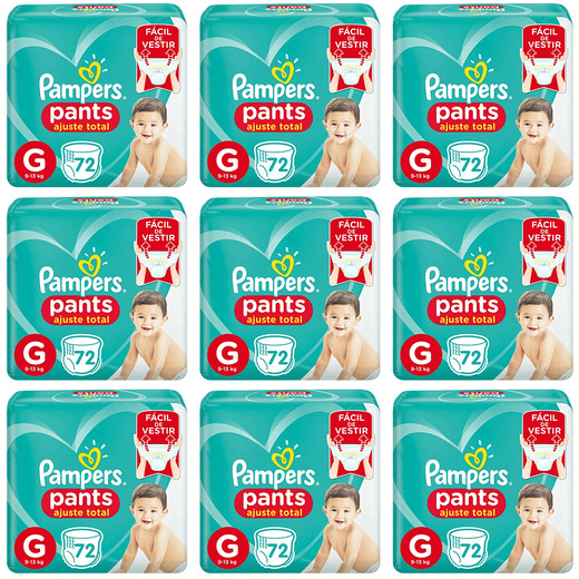 Image_Kit 9 Fraldas Confortsec Pants Bag ”G” Pampers Simples c/72 Unidades cada