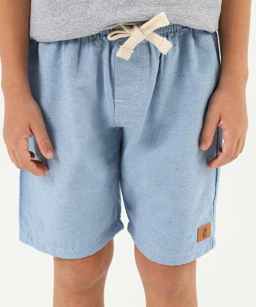 Bermudas Infantil Textura Marisa Tam 4 a 10 Azul
