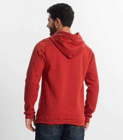 Blusão Masculino com Capuz Em Moletom Diametro Laranja