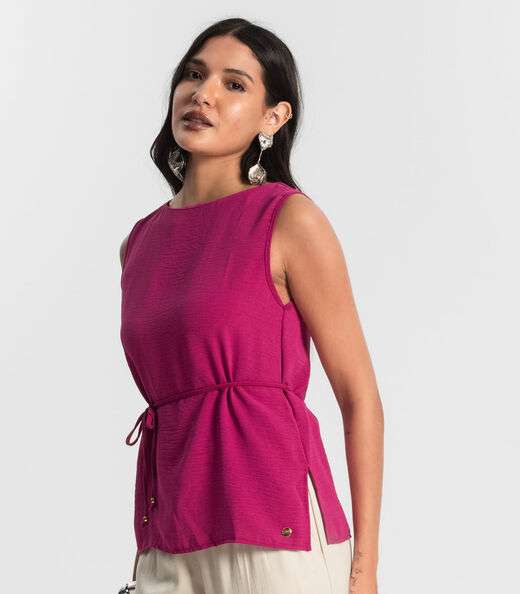 Regata Feminina com Amarração Rovitex Rosa