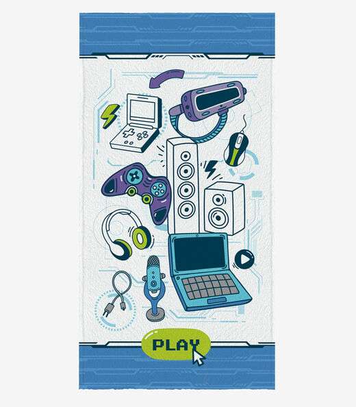 Image_Toalha de Banho Infantil Estampada Lepper Branco