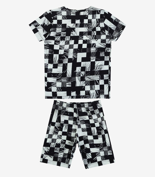 Pijama Infantil Camiseta e Bermuda Select Bege