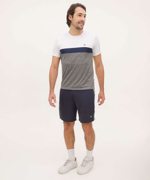 Camiseta Masculina Fitness Recorte Manga Curta MR