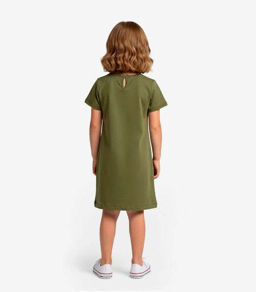 Vestido Menina Infantil em Molecotton Select Verde