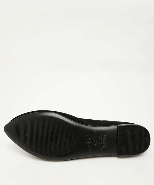 Sapatilha Feminina Bico Fino Nobuck Laço Moleca 