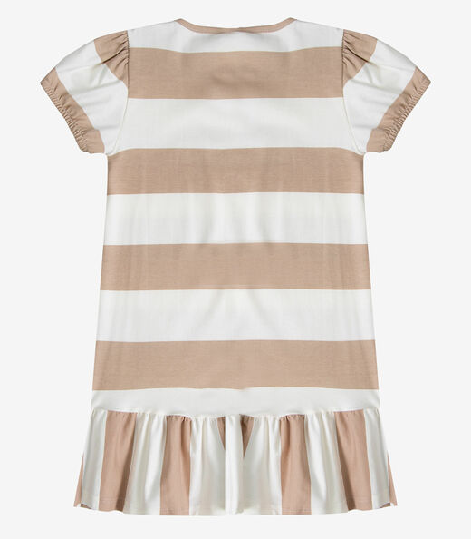 Vestido Infantil Menina Em Cotton Leve Select Bege