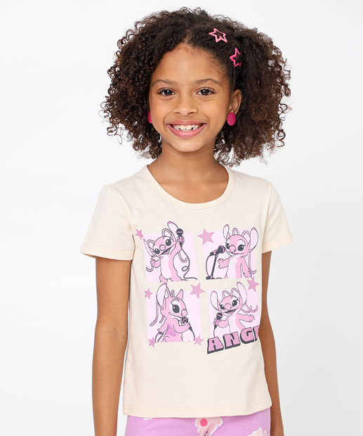 Image_Camiseta Infantil Estampa Angel Disney Tam 4 a 10 Rosa