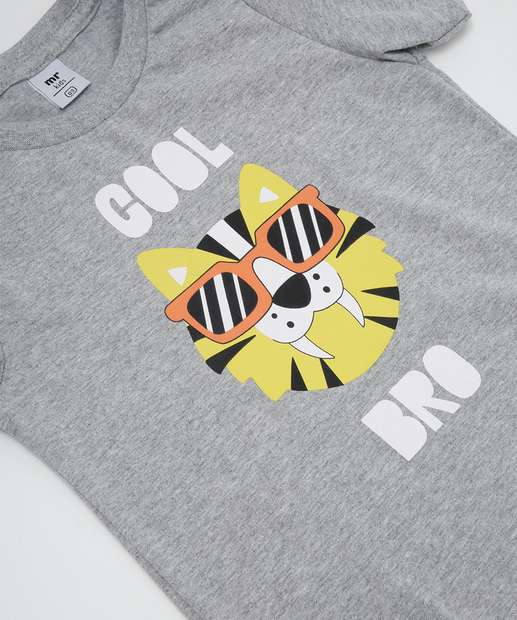 Conjunto Infantil Estampa Tigre MR Tam 1 a 3